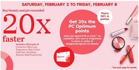 Shoppers Drug Mart Canada 20x The PC Optimum Points When You Spend 75