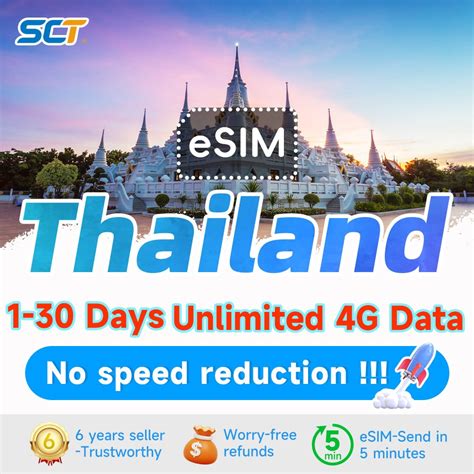 Wefly Thailand Esim Days Unlimited Data G High Speed Prepaid Ais