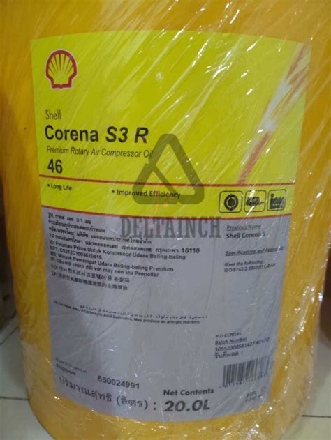 Jual Oli Shell Corena S3 R 46 Oli Kompresor Screw Pail 20Lt Kab