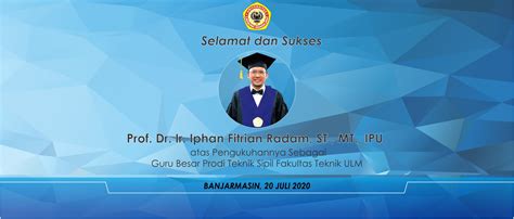 Pengukuhan Prof Dr Ir Iphan Fitrian Radam S T M T Ipu