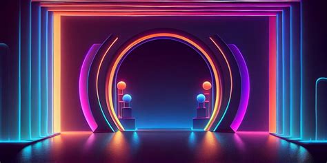 Premium Ai Image 3d Style Retrowave Neon Tube Abstract Pink Blue