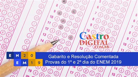 GABARITO da prova do ENEM 2019 e resolução comentada do 1º e 2º dia