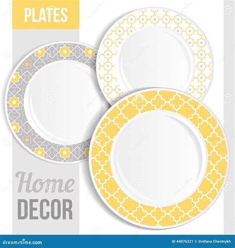 Set Of Decorative Plates Stock Vector Illustration Of Dining 44076321