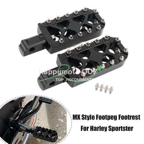 Black Motorcycle Footpegs Mx Style Footrest For Harley Sportster Bobber