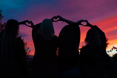 Silhouette Sunset Photos With Friends