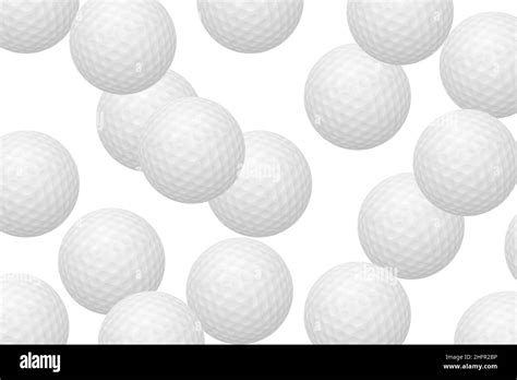 Golf Balls Pile Group Isolated On White Golf Balls Multitude Close Up