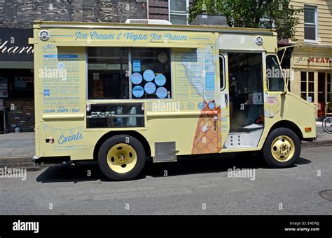 A Truck Selling Vegan Ice Cream On Bedford Avenue In Williamsburg