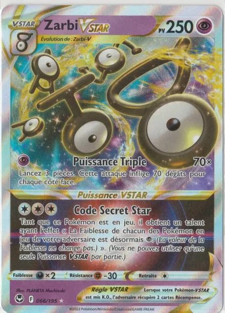 Carte Pokemon Zarbi Vstar Eb Temp Te Argent E Neuve Eur