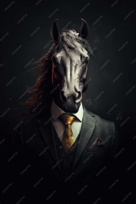 Premium Ai Image A Horse Wearing A Suit And Tie With A Suit And Tie