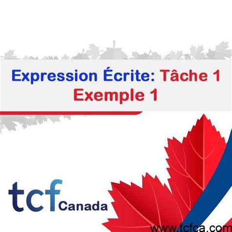 Tcf Canada Expression Écrite Tâche 1 Exemple Corrigé 01 Tcf Canada