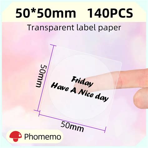 Phomemo Papier Transparent Pour Imprimante Autocollant Thermique Papier