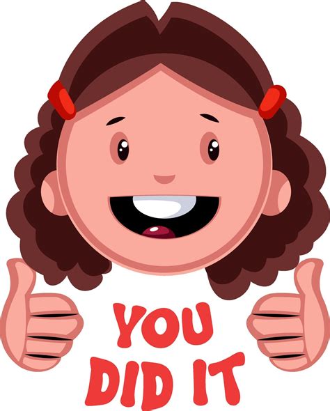 You Did It Girl Emoji Illustration Vector On White Background