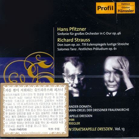 Hans Pfitzner Richard Strauss Symphony For Large Orchestra In C