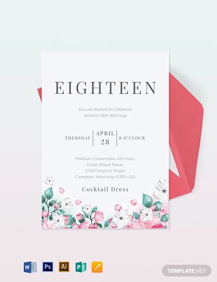 18th Birthday Invitation - 19+ Examples, Illustrator, Word, Pages, Photoshop, Publisher