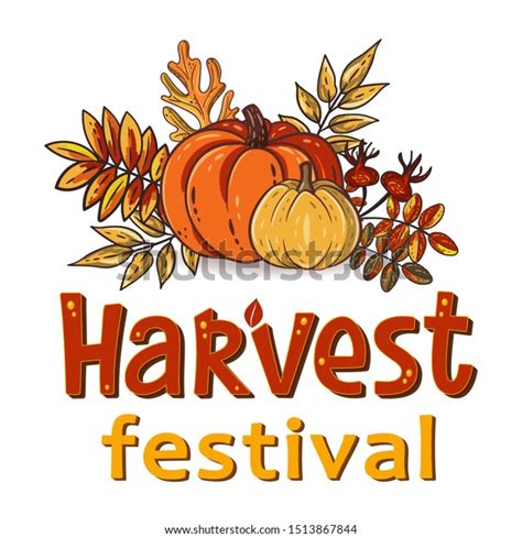 Harvest Festival Hand Drawn Lettering Text Stock Vector Royalty Free