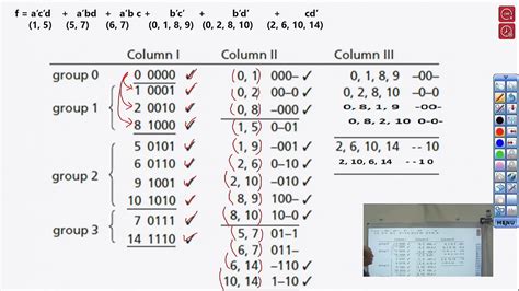 Minimization Of Logic Functions Using QM Tabular Method YouTube