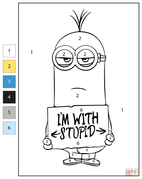 Color By Number Minions From Despicable Me 3 Free Printable Coloring Pages