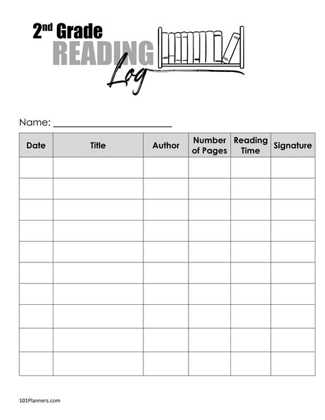 2nd Grade Reading Log Printable