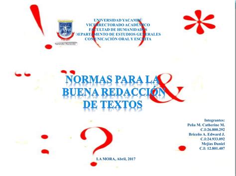 Normas para la buena redacción de textos PPT