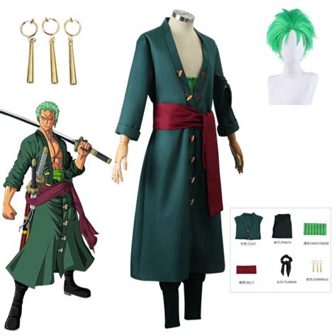 Anime Roronoa Zoro Cosplay Costume Full Set With Girdle Belt