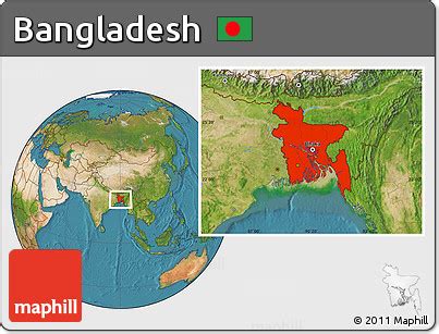 Free Satellite Location Map of Bangladesh