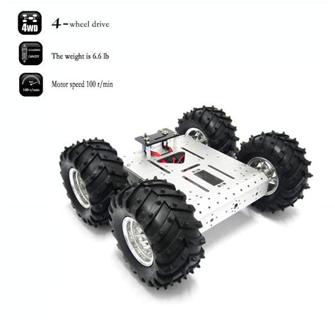 Buy 4WD Robot Chassis Kit Smart Off Road Car Kit Robot Car Aluminum