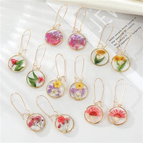 Boucles D Oreilles Florales S Ch Es Color Es Cr Atives Pour Femmes Et