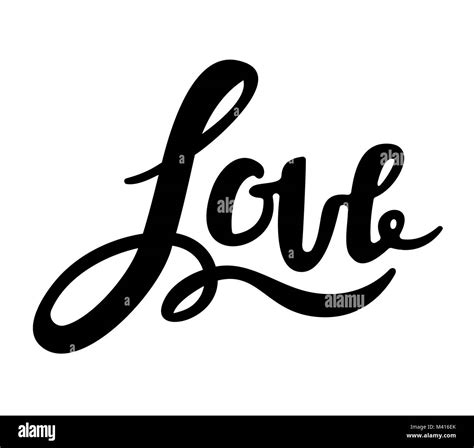 Love Inscription Handwritten Lettering Vector Illustration Stock