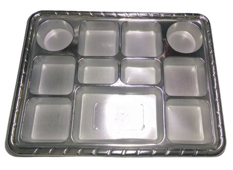 Silver 11 Compartment Disposable Plastic Thali Plates Pack Of 300