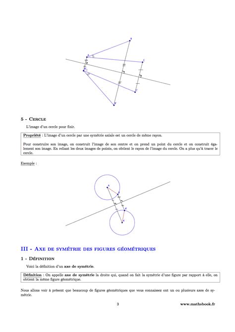 Symétrie axiale Cours PDF à imprimer Maths 6ème