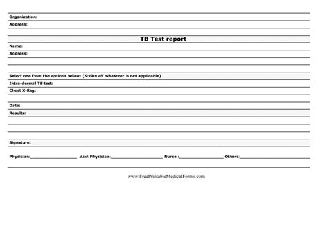 Blank Tb Test Form Printable