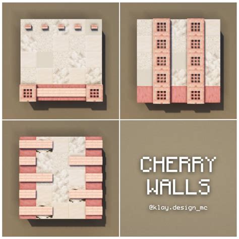 𝗞𝗟𝗔𝗬 Minecraft Designs on Instagram CHERRY WALLS DESIGNS Heres