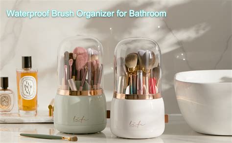 Ltytz Makeup Brush Holder Organizer With Lid Rotating Dustproof Make Up Brushes