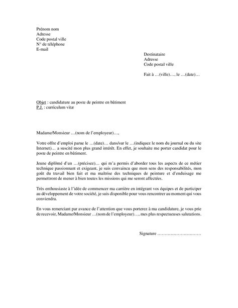 Lettre de motivation de peintre en bâtiment sans expérience