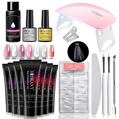 Poly Nagel Gel Kit Professionelle Nagel Set W Led Lampe Und Arten