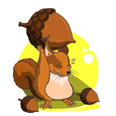 Premium Vector Cute Squirrel Cartoon Illustration