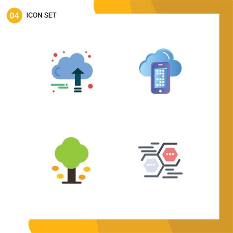 Flat Icon Pack Of 4 Universal Symbols Of Grow Environment Growth