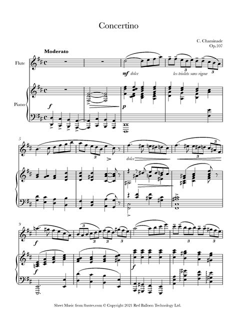 ﻿chaminade Concertino Op 107 Sheet Music For Flute