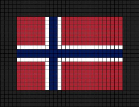 Norway Svalbard Bouvet Island Flag Pixel Art Pixel Art Islands