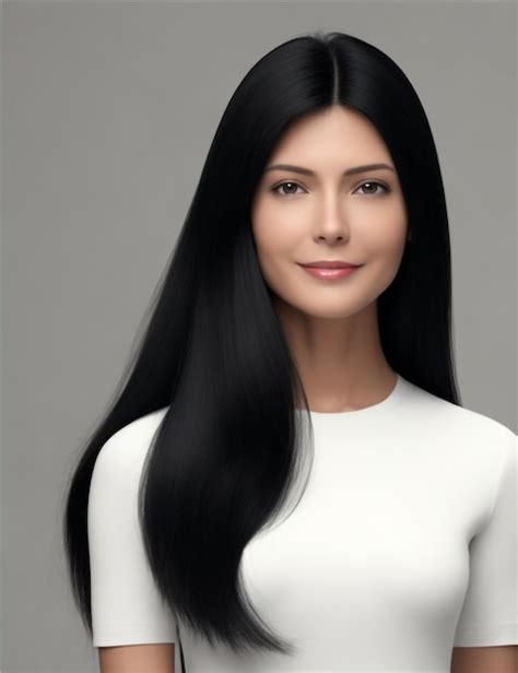 Premium AI Image Median Height White Skin Medium Hair Black Hair