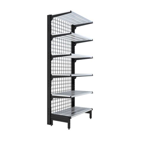 S Mart L X H Single Sided Wall Shelving Bay With Mesh Backpanel