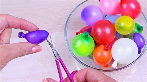 Making Slime With 15 Mini Balloons Satisfying Asmr Balloon Cutting