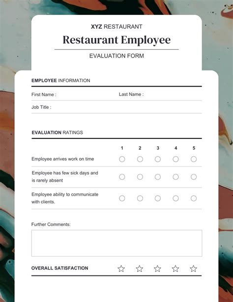 Restaurant Employee Evaluation Form Template Venngage