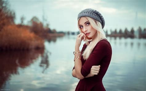 Wallpaper Women Outdoors Model Blonde Depth Of Field Long Hair