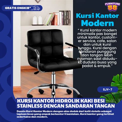 Jual Furniture Kursi Kantor Putar Hidrolik Kaki Besi Stainless