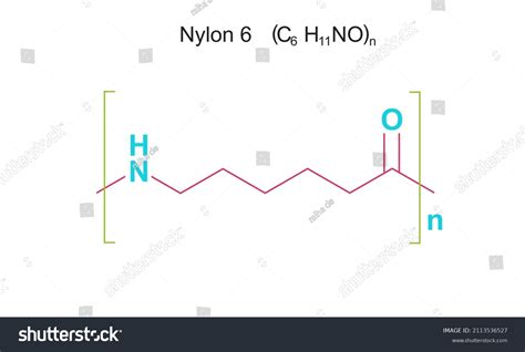 Structure Polycaprolactam Nylon Polymer Illustration Stock