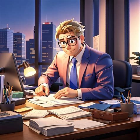 Premium AI Image Businessman Entrepreneur Working At Office Desk