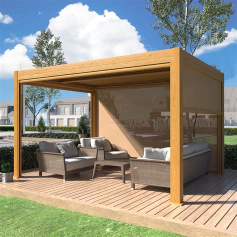 Erommy Erommy Ft X Ft Outdoor Louvered Pergola With Adjustable