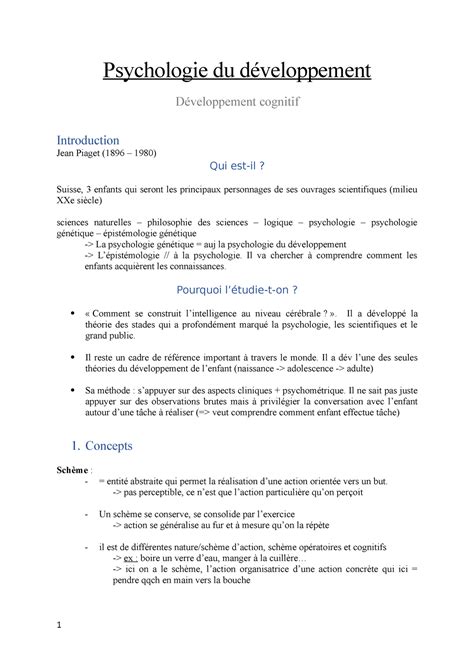 Psycho dév dev cognitif Psychologie du développement Développement