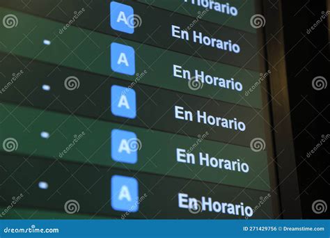 Screen with Information on Flight Departures, All are on Schedule ...